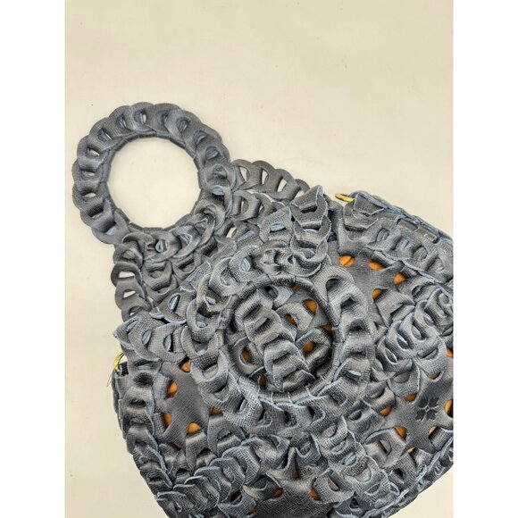 PATRICIA NASH Ticci leather flapover tote crossbody bag + Dust bag  BLUE DENIM - Picture 8 of 8